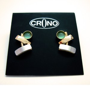 Small 'Zen' Blue Catsite Stud Earrings by Crono Design